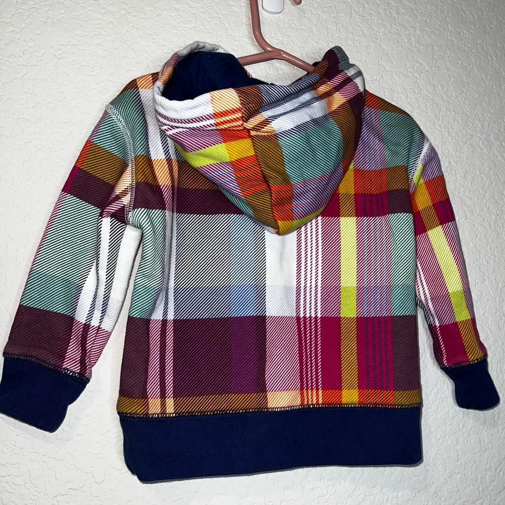Gap Toddler Recycled Plaid Gap Logo Hoodie - Picture 2 of 4